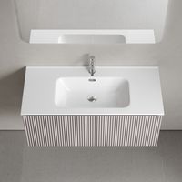 Тумба подвесная SANCOS Snob R 1.0 995х445х406, c одним ящиком оснащенным доводчиками, Doha Soft , арт. арт-SNR1.0100SM — фото 2, Тумбы под раковину