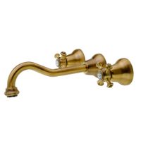 PRESTIGE См-ль д/раковины скрытого монтажа настенный, донный клапан "click-clack", бронза 31621 — фото 3, Смесители для раковины