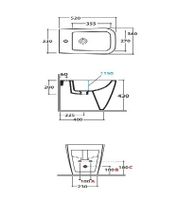Биде GLOBO STONE Напольное приставное с одним отверстием цвет белый ST010BI — фото 3, Биде напольные