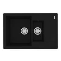 Кухонная мойка Lemark RAMZA 760 врезная прямоугольная с доп.чашей и крылом из кварцгранита, Антрацит арт-9910037 — фото 3, Кухонные мойки