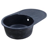 Кухонная мойка AZARIO Perla 730x450x190 искусственный мрамор, с "крылом", сифон в комплекте, цвет черный арт-CS00105242 — фото 1, Кухонные мойки