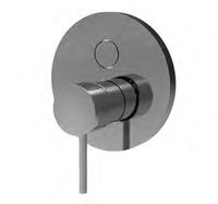 Смеситель для душа, Fima Carlo Frattini, Spillo Up, на 2 потребителя, с переключателем, тип открывания воды-однорычажный, монтаж-настенный встраиваемый, отверстия для монтажа-1, в комплекте-металлическая пластина, кнопочный переключатель, внутренняя часть-необходимо заказать, цвет-черный матовый арт-F3039E2NS — фото 1, Смеситель для душа