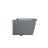 Унитаз подвесной Grossman (485х340х290) безободковый,смыв торнадо,серый матовый с тонкой крышкой,микролифт,1 место арт-GR-4404GMSQ — фото 4, Подвесные унитазы