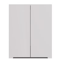 Шкаф Lemark BUNO 60 см подвесной, 2-х дверный, цвет планки: Серый, цвет корпуса, фасада: Белый гляне арт-LM04B60SH — фото 4, Шкафы для ванной