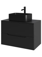 Orange Line Li-80TubMDF+B02-460MB тумба с раковиной подвесная 80 см, черный Li-80TubMDF+B02-460MB — фото 7, Тумбы с раковиной