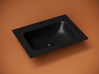 Раковина накладная мебельная Grace прямоугольная, с отверстием под смеситель, 610x457x137мм, цвет черный матовый, арт. арт-CN7011MB — фото 2, Раковины встраиваемые сверху