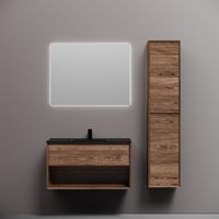 Тумба подвесная SANCOS Marmi 1.0 890х445х520 c одним ящиком оснащенным доводчиками скрытого монтажа и открытой нишей, дуб чарльстон, арт. арт-MR1.090ECH — фото 7, Тумбы под раковину