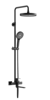 Душевая система с тропическим душем и смесителем BELZ, поворотный излив, черный, арт-B24813-7 — фото 1, Душевые стойки
