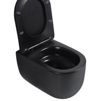 Унитаз ABBER Bequem подвесной черный матовый, безободковый, смыв торнадо арт-AC1104TMB — фото 10, Подвесные унитазы