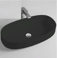 Раковина Artceram Cognac Quadro накладная без отверстий цвет черный матовый арт-COL005 17 00 — фото 1, Раковины накладные