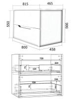 Orange Line тумба подвесная с раковиной, черный матовый арт-Li-80Tub+BLRA — фото 4, Тумбы с раковиной