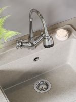 Товар: OneLife смеситель для кухни двухвентильный полимерный с гибким изливом, хром арт-P03-004cr - фото 11 OneLife смеситель для кухни двухвентильный полимерный с гибким изливом, хром арт-P03-004cr — фото 11, Смесители для кухни