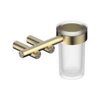 Стакан для зубных щеток с держателем ABBER Osten 316 золото брашированное арт-AA1860BG — фото 1, Стаканы для зубных щеток