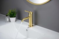 Товар: AQ1310BG ЕВРОПА смеситель для раковины 89, без донного клапана, шлиф. золото - фото 2 AQ1310BG ЕВРОПА смеситель для раковины 89, без донного клапана, шлиф. золото — фото 2, Смесители для раковины