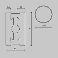 Шинопровод накладной/подвесной Technical арт-TRX154-R-D800-B — фото 5, Шинопроводы