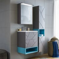 Комплект мебели для ванной Бриклаер КРИСТАЛЛ 60Z, графит/муссон — фото 6, Комплекты мебели для ванной