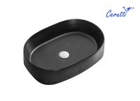 Раковина накладная, черный матовый, овальная 560х390х140 Ceruttispa арт-CR2691 — фото 2, Раковины накладные