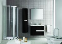 VICTORIA NORD Black Edition Шкаф-колонна 30, черный глянец, ROCA арт-ZRU9000095 — фото 2, Пеналы для ванной комнаты