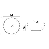 Раковина Azario 40,5х12, накладная, белая арт-AZ415 — фото 2, Раковины накладные