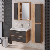 Тумба подвесная MELBOURNE 80 /дуб/серый/ AQUA DE MARCO 2080GCMEL/H/V.2.0 — фото 10, Тумбы под раковину