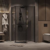 Товар: Душевое ограждение Grossman Pragma (100х100х195) трапеция,распашная,черный матовый,стекло тонированное, 1 место арт-302.K33.03.1010.21.10 - фото 2 Душевое ограждение Grossman Pragma (100х100х195) трапеция,распашная,черный матовый,стекло тонированное, 1 место арт-302.K33.03.1010.21.10 — фото 2, Душевые уголки трапеция