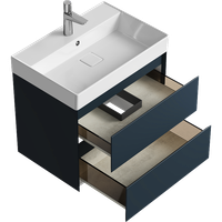 Подвесная тумба с двумя ящиками 65 см, цвет серый с умывальником арт-GE01652GRM — фото 1, Тумбы с раковиной