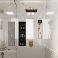 Встраиваемая душевая система AVELLA, Золото брашинг арт-AV-410-G-C4 — фото 1, Встраиваемые душевые комплекты