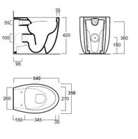 Унитаз SIMAS BORMIO напольный приставной безободковый цвет белый BR01 — фото 2, Подвесные унитазы
