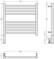Полотенцесушитель электрический Сунержа Богема 3.0 прямая 500х500 МЭМ левый Матовый белый арт-30-5804-5050 — фото 3, Электрические полотенцесушители
