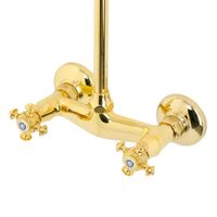 Товар: PRESTIGE Душевой настенный гарнитур (см-ль д/душа/колонна/верхний душ/шланг/ручной душ), золото 31851 - фото 2 PRESTIGE Душевой настенный гарнитур (см-ль д/душа/колонна/верхний душ/шланг/ручной душ), золото 31851 — фото 2, Душевые стойки