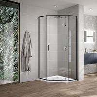 Товар: Душевой уголок Slim-U VSP-2SU900CLB, 900*900, м.черный, стекло прозрачное - фото 3 Душевой уголок Slim-U VSP-2SU900CLB, 900*900, м.черный, стекло прозрачное — фото 3, Душевые уголки трапеция