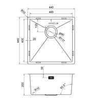 Товар: Кухонная мойка Reflexion Iseo RX2250GD брашированное золото - фото 109 Кухонная мойка Reflexion Iseo RX2250GD брашированное золото — фото 109, Кухонные мойки