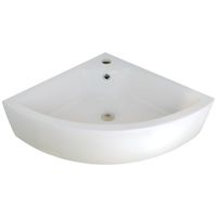 Раковина угловая закругленная GS, 48x48x15 cm, белая керамика 32267 — фото 2, Раковины