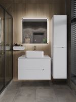 Orange Line тумба с раковиной подвесная 80 см, белый арт-Li-80TuwMDF+B02-460W — фото 5, Тумбы с раковиной