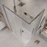 Душевое ограждение Grossman Galaxy 1/2.K33.01.70.10.02-1/2.K33.01.10L.10.02 (70х100х195) раздвижная,хром,стекло шиншилла,2 места арт-300.K33.01.70R10L.10.02 — фото 5, Прямоугольные душевые уголки