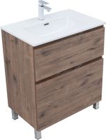 Тумба с раковиной Aquanet Алвита new 70 (Flash) напольная 2 ящ. цв.дуб веллингтон табак 00345688 — фото 2, Тумбы с раковиной