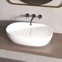 Раковина накладная ABBER Stein AS2633 белая матовая — фото 1, Раковины накладные