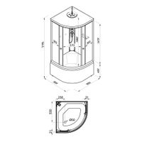 ДК Вельвет 90*90 Б (9 мест+сифон D50) арт-Щ0000065753 — фото 2, Душевые кабины