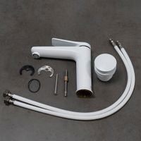 Bronx Смеситель для умывальника средний, монолитный, белый, LM, арт-LM3737MW — фото 5, Смесители для раковины