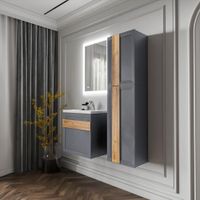 Комплект мебели для ванной Бриклаер БЕРЛИН 60SD, оникс серый — фото 5, Комплекты мебели для ванной