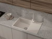 GRANFEST Мойка URBAN 678L 1-чаша+крыло 780*490мм белый арт.GF-UR- арт-678L белый — фото 2, Кухонные мойки