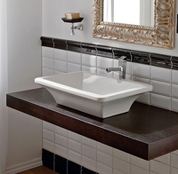 Раковина Scarabeo BUTTERFLY накладная без перелива без отверстий цвет белый арт-4002 — фото 2, Раковины накладные