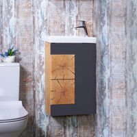 Товар: Тумба под раковину подвесная Бриклаер Форест дуб золотой/антрацит, 40 см 4627125414633 - фото 1 Тумба под раковину подвесная Бриклаер Форест дуб золотой/антрацит, 40 см 4627125414633 — фото 1, Тумбы с раковиной