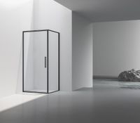 Душевой уголок Slim 8mm , 1000*900, черный, стекло прозрачное арт-VSR-4SLP9010CLB — фото 1, Прямоугольные душевые уголки