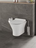 Orange Унитаз подвесной безободковый белый с инсталляцией, микролифт, кнопка смыва белая арт-CI01-100W+APB188 — фото 4, Комплекты унитаз + инсталляция