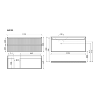 Тумба подвесная SANCOS Snob R левая 1195х445х500, c двумя ящиками оснащенными доводчиками, Bianco, арт.SNR120LW — фото 6, Тумбы под раковину