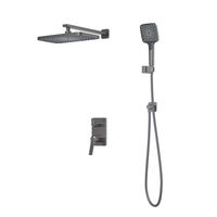 Встраиваемая система с тропическим и ручным душем IDDIS Parker матовый графит (PARGM02i67) — фото 1, Встраиваемые душевые комплекты