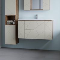 Тумба под раковину подвесная Бриклаер КРИСТАЛЛ латте, 100 см 4627125416897 — фото 1, Тумбы с раковиной