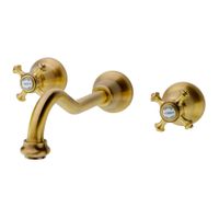 PRESTIGE См-ль д/раковины скрытого монтажа настенный, донный клапан "click-clack", бронза 31621 — фото 4, Смесители для раковины