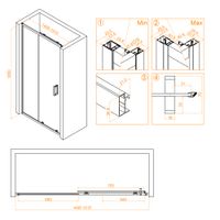 Душевая дверь RGW CL-14 150x185, профиль хром, стекло прозрачное, арт-32091415-11 — фото 8, Раздвижные душевые двери
